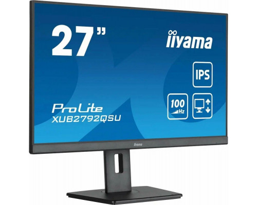 Монитор 27" Iiyama ProLite XUB2792QSU-B6 IPS 2560x1440, 100 Гц, 0.4 мс, 16:9, 250 кд/м², 1xHDMI, 1xDP, 4xUSB-A, 1x3.5 мм, 2x2 Вт, черный Монитор 27" Iiyama ProLite XUB2792QSU-B6 IPS 2560x1440, 100 Гц, 0.4 мс, 16:9, 250 кд/м², 1xHDMI, 1xDP, 4xUSB-A, 1x3.5 мм, 2x2 Вт, черный
