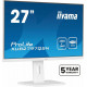 Монитор 27" Iiyama ProLite XUB2797QSN-W1 IPS 2560x1440, 100 Гц, 1 мс, 16:9, 250 кд/м², 1xHDMI, 1xDP, 3xUSB-A, 1xUSB-C, 1x3.5 мм, 2x2 Вт, белый