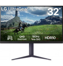 Монитор 31.5" LG UltraGear 32GS85Q-B IPS 2560x1440, 180 Гц, 1 мс, 16:9, 350 кд/м2, 2хHDMI, 1хDP, выход на наушники, черный