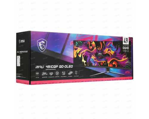 Монитор 49" MSI MPG 491CQP QD OLED 5120x1440, 144 Гц, 0.03 мс, 32:9, 250 кд/м², 2xHDMI, 1хDP, 1хUSB-C, изогнутый, черный (9S6-3FA84T-010)