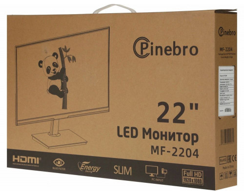 Монитор 21.5" PINEBRO MF-2204 IPS 1920x1080, 75 Гц, 5 мс, 16:9, 200 кд/м², 1xVGA, 1xHDMI, черный Монитор 21.5" PINEBRO MF-2204 IPS 1920x1080, 75 Гц, 5 мс, 16:9, 200 кд/м², 1xVGA, 1xHDMI, черный