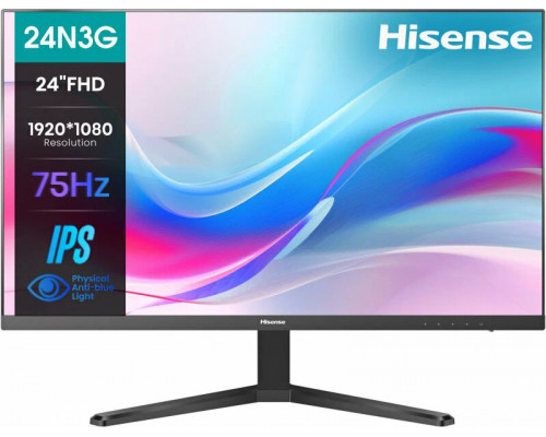Монитор 23.8" Hisense 24N3G-PRO IPS 1920x1080, 100 Гц, 5 мс, 16:9, 250 кд/м2, 1хHDMI, 1хVGA, черный Монитор 23.8" Hisense 24N3G-PRO IPS 1920x1080, 100 Гц, 5 мс, 16:9, 250 кд/м2, 1хHDMI, 1хVGA, черный