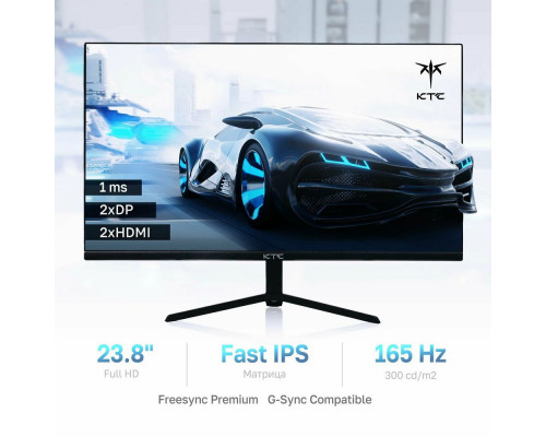 Монитор 23.8" KTC H24T09P IPS 1920x1080, 165 Гц, 1 мс, 16:9, 300 кд/м², 2xHDMI, 2xDP 1.2, 1x3.5 мм, черный Монитор 23.8" KTC H24T09P IPS 1920x1080, 165 Гц, 1 мс, 16:9, 300 кд/м², 2xHDMI, 2xDP 1.2, 1x3.5 мм, черный