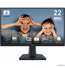 Монитор 21.5" MSI Pro MP225 IPS 1920x1080, 100 Гц, 1 мс, 16:9, 250 кд/м2, 1xHDMI, выход на наушники, черный (9S6-3PC6CM-004)