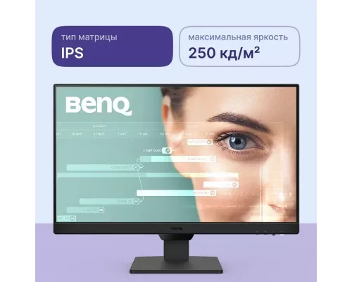 Монитор 23.8" BenQ GW2490E IPS 1920x1080, 100 Гц, 5 мс, 16:9, 250 кд/м², 2xHDMI, 1xDP 1.2, черный
