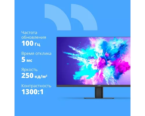 Монитор 23.8" CBR LCD MF-2402 безрамочный, IPS, FHD, 75Гц, Динамики, 1*DP/1*HDMI, FreeSync, черный, кабели DP+HDMI+VGA 1.5м в компл [LCD-MF2402-OPC]