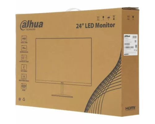 Монитор 23.8" Dahua DHI-LM24-A201Y, 1920x1080, IPS, 75Гц, 1хHDMI, черный