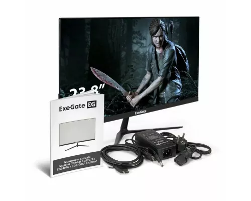 Монитор 23.8" ExeGate Combat EG2407C IPS 1920x1080, 165 Гц, 1 мс, 16:9, 300 кд/м2, HDMI, DP, выход на наушники, черный (EX295589RUS)