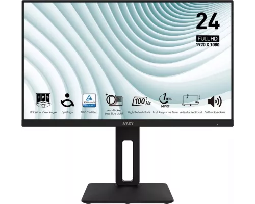Монитор 23.8" MSI PRO MP242AP черный IPS LED 16:9 HDMI M/M HAS Piv 250cd 178гр/178гр 1920x1080 75Hz VGA DP FHD 3.3кг (9S6-3PA19T-204)