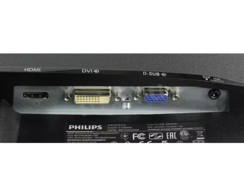Монитор 23.8" Philips 243V7QDSB IPS 1920x1080, 75 Гц, 4 мс, 16:9, 250 кд/м2, 1xHDMI, 1xDVI, 1xVGA, черный