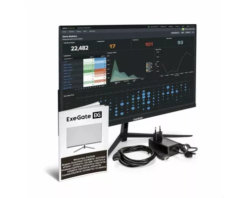 Монитор 27" ExeGate ProSmart EZ2707CA IPS LED Grade A+, FHD, 75Гц, Speakers, D-Sub, HDMI, DisplayPort, audio-in/out, кабель HDMI 1.5м (EX297650RUS)