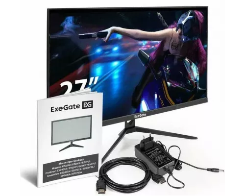 Монитор 27" ExeGate SmartView EZ2707A IPS 1920x1080, 75 Гц, 5 мс, 16:9, 250 кд/м2, 1хHDMI, 1хVGA, выход на наушники, черный