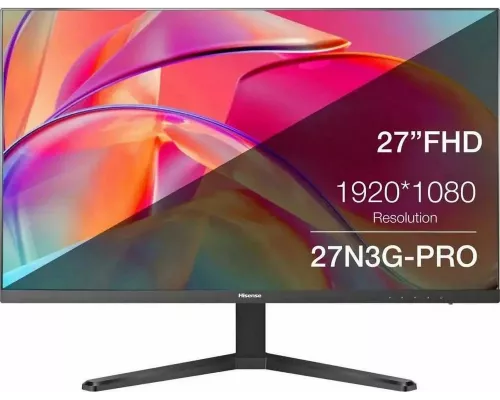 Монитор 27" Hisense 27N3G-PRO IPS 1920x1080, 100 Гц, 5 мс, 16:9, 250 кд/м2, HDMI, VGA, черный