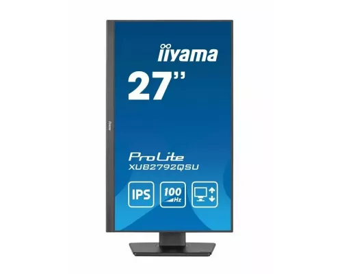 Монитор 27" Iiyama ProLite XUB2792QSU-B6 IPS 2560x1440, 100 Гц, 0.4 мс, 16:9, 250 кд/м², 1xHDMI, 1xDP, 4xUSB-A, 1x3.5 мм, 2x2 Вт, черный