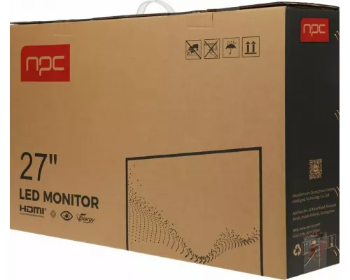 Монитор 27" NPC MF2704 IPS 1920x1080, 75 Гц, 5 мс, 16:9, 250 кд/м2, 1хHDMI, 1хVGA, черный