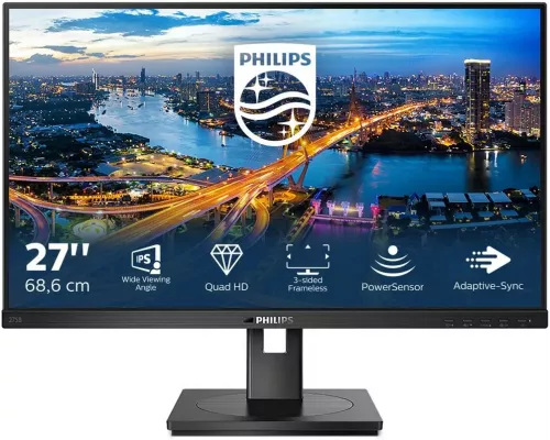 Монитор 27" Philips 275B1 IPS 2560x1440, 75 Гц, 4 мс, 300 кд/м2, 16:9, 1xHDMI, 1xDP, выход на наушники, черный