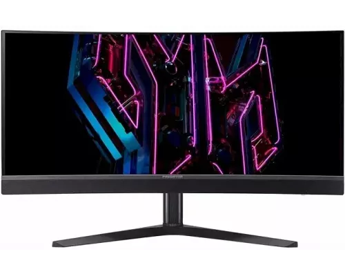 Монитор 34" Acer Predator X34Vbmiiphuzx OLED 3440x1440, 175 Гц, 0.1 мс, 21:9, 250 кд/м2, 2xHDMI, 1хDP, USB-C, изогнутый, черный