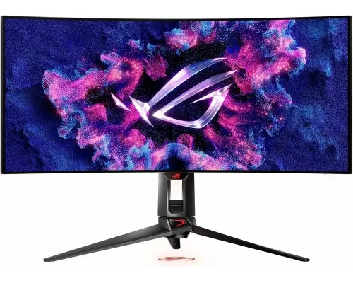 Монитор 34" ASUS ROG Swift PG34WCDM OLED 3440x1440, 240 Гц, 0.03 мс, 21:9, 450 кд/м², 2xHDMI, 1xDP, 3xUSB, 1xUSB-C, SPDIF, 1x3.5 мм, 2x2 Вт, изогнутый