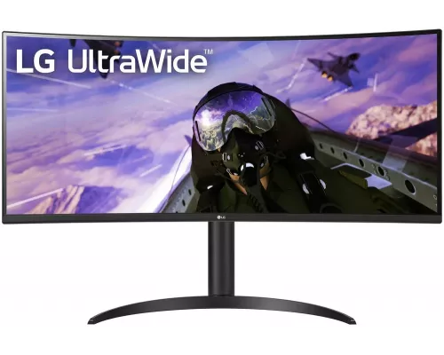 Монитор 34" LG 34WP65C-B VA 3440x1440, 160 Гц, 5 мс, 21:9, 300 кд/м2, 2хHDMI, 1хDP, выход на наушники, изогнутый, черный