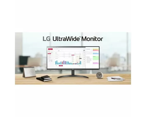 Монитор 34" LG UltraWide 34WQ500-B, 2560x1080, IPS, 100Гц, 1хHDMI, 1хDP, черный