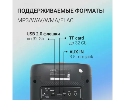 Портативная колонка Digma D-MC1700 черный