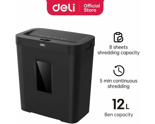 Шредер Deli ET021 черный
