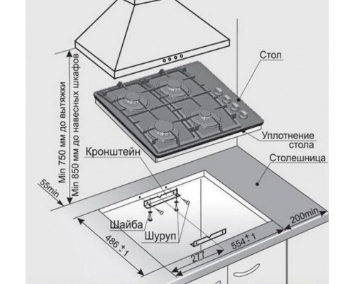 Варочная поверхность GEFEST СГ СВН 2230 К23 черная стекло Варочная поверхность GEFEST СГ СВН 2230 К23 черная стекло