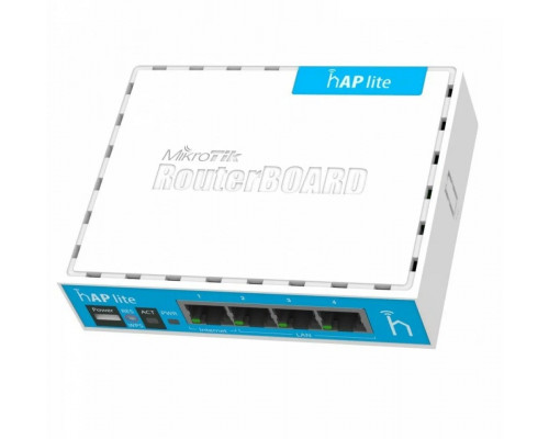 Роутер MIKROTIK hAP lite (RB941-2ND) N300 10/100BASE-TX белый Роутер MIKROTIK hAP lite (RB941-2ND) N300 10/100BASE-TX белый