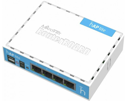 Роутер MIKROTIK hAP lite (RB941-2ND) N300 10/100BASE-TX белый Роутер MIKROTIK hAP lite (RB941-2ND) N300 10/100BASE-TX белый