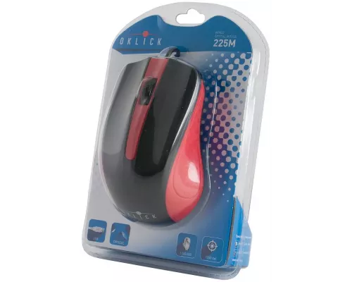 Мышь OKLICK 225M черный/красный