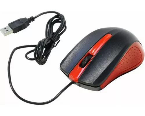 Мышь OKLICK 225M черный/красный