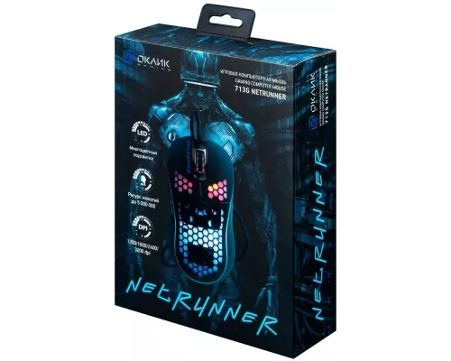 Мышь OKLICK 713G NETRUNNER черный