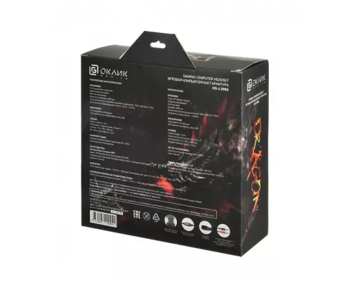 Наушники OKLICK HS-L390G DRAGON черный/красный