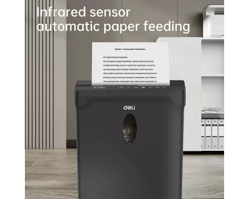 Шредер Deli ET014 черный