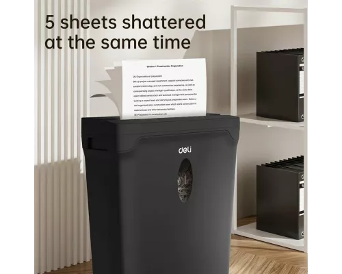 Шредер Deli ET015 черный