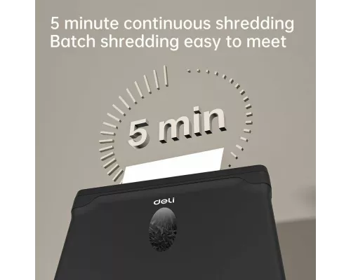 Шредер Deli ET015 черный