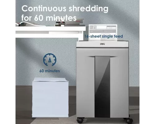 Шредер Deli ET096 серебристый