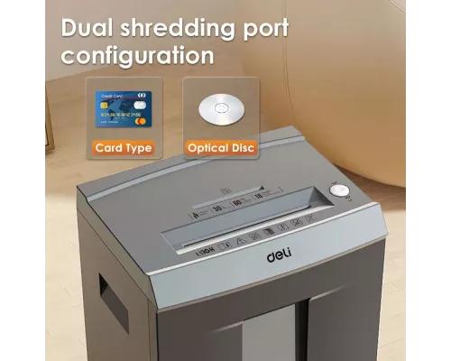 Шредер Deli ET096 серебристый