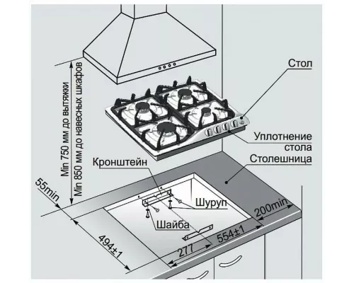 Варочная поверхность GEFEST СГ СН 1210-02 К2 черный