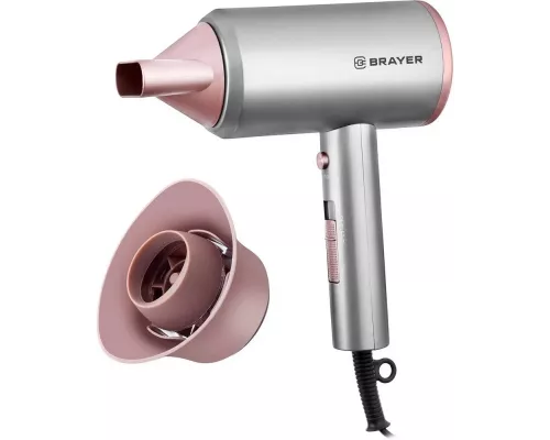 Фен BRAYER BR3022 серый/розовый