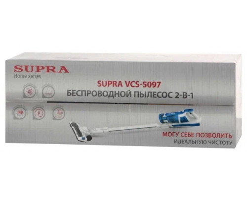 Вертикальный пылесос SUPRA VCS-5097 белый/синий