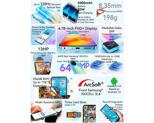 Смартфон OSCAL Tiger 12 12/256Gb серый Смартфон OSCAL Tiger 12 12/256Gb серый