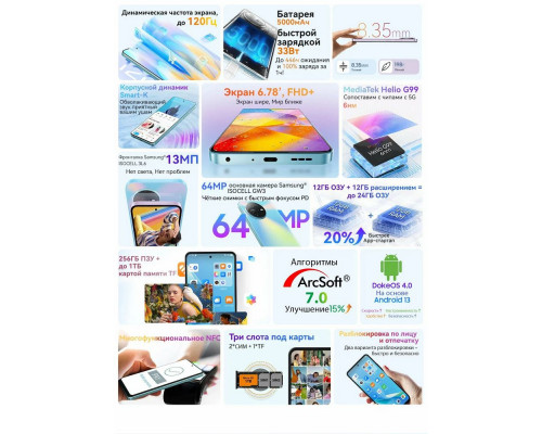 Смартфон OSCAL Tiger 12 8/128Gb голубой Смартфон OSCAL Tiger 12 8/128Gb голубой