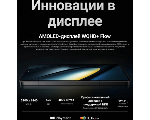 Смартфон POCO F6 Pro 12/256Gb черный Смартфон POCO F6 Pro 12/256Gb черный