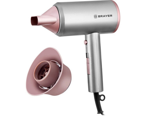 Фен BRAYER BR3022 серый/розовый Фен BRAYER BR3022 серый/розовый