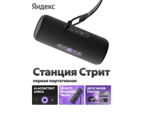Умная колонка Яндекс Станция Стрит YNDX-00030BLK чёрный Умная колонка Яндекс Станция Стрит YNDX-00030BLK чёрный