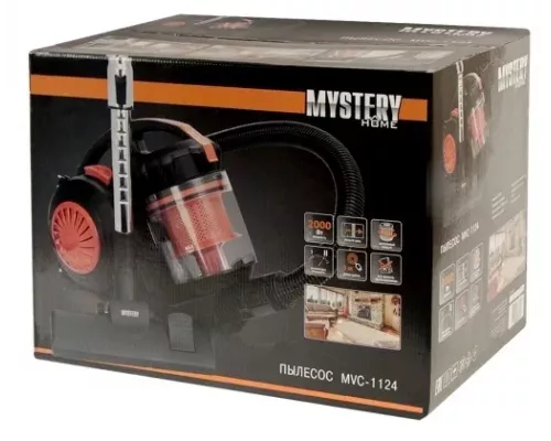 Пылесос MYSTERY MVC-1124 черный/оранжевый