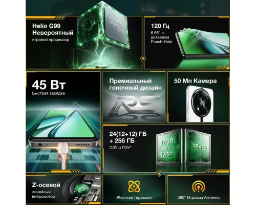 Смартфон Itel NFC RS4 8/256Gb черный