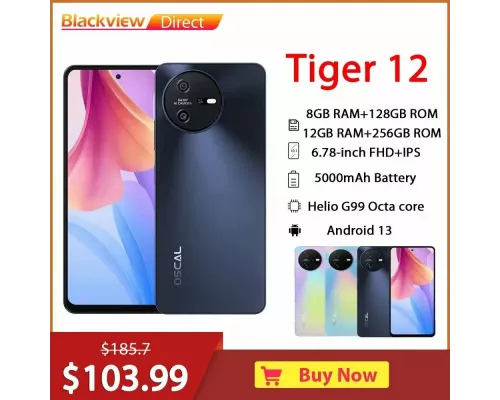 Смартфон OSCAL Tiger 12 12/256Gb голубой