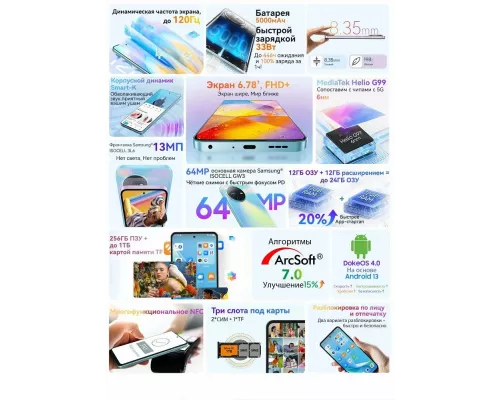 Смартфон OSCAL Tiger 12 8/128Gb серый